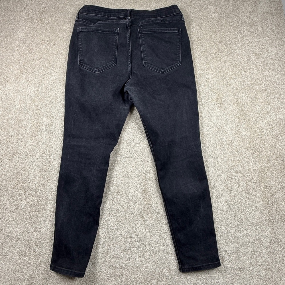Old Navy Rockstar Skinny Jeans Womens 14 Short Black Mid Rise Stretch Denim